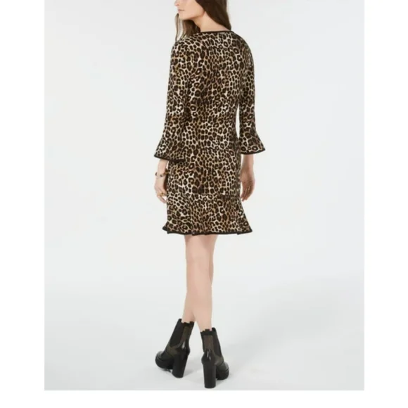 MICHAEL MICHAEL KORS Leopard Print Bell-Sleeve Dress - Picture 3 of 5